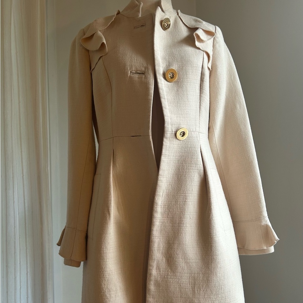 Elegant Eccoci Cream Women's Coat - Picture 2 of 5
